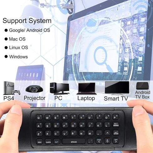 MX3 Air Mouse Voice Remote Control, 2.4G Multifunctional Blacklight Mini Wireless Keyboard Air Mouse Remote for Android Smart TV Box, 3-Gyro&Gsensor, Projector HTPC Mini PC, PS3/4 Xbox 360 in Kuwait