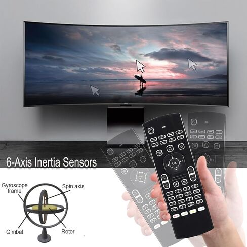 MX3 Air Mouse Voice Remote Control, 2.4G Multifunctional Blacklight Mini Wireless Keyboard Air Mouse Remote for Android Smart TV Box, 3-Gyro&Gsensor, Projector HTPC Mini PC, PS3/4 Xbox 360 in Kuwait