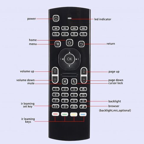MX3 Air Mouse Voice Remote Control, 2.4G Multifunctional Blacklight Mini Wireless Keyboard Air Mouse Remote for Android Smart TV Box, 3-Gyro&Gsensor, Projector HTPC Mini PC, PS3/4 Xbox 360 in Kuwait