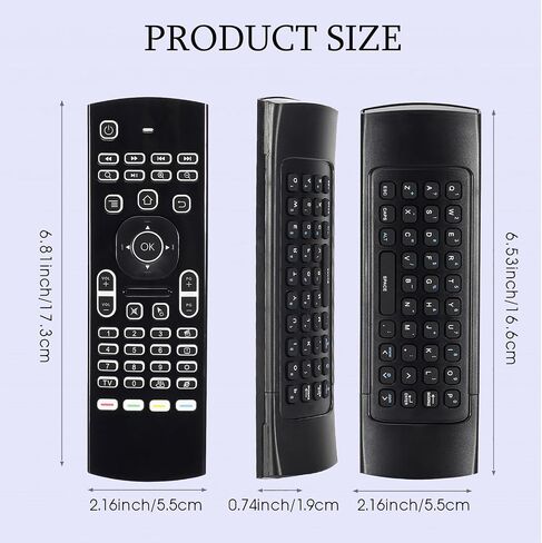 MX3 Air Mouse Voice Remote Control, 2.4G Multifunctional Blacklight Mini Wireless Keyboard Air Mouse Remote for Android Smart TV Box, 3-Gyro&Gsensor, Projector HTPC Mini PC, PS3/4 Xbox 360 in Kuwait