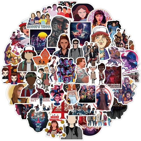 الخيال العلمي المثير غريب الأشياء 4 ملصقات حزمة 50 جهاز كمبيوتر شخصى فيلم الولايات المتحدة الإبداعية ملصقات DIY الزخرفية لأجهزة الكمبيوتر المحمول الأمتعة الكمبيوتر المحمول الهاتف المنزل جدار حديقة نافذة على الجليد (غريب) in Kuwait