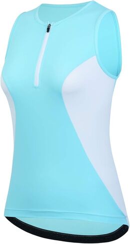 Beroy Tri Suit Women Tri Tank Top Triathlon البدلة قمصان ركوب الدراجات (XXL أزرق) in Kuwait