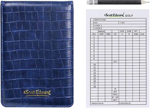 Scott Edward Golf Scorecard Cover Leather Scorecard Holder Statistic and Score Tracking Waterproof Soft Thick Umpire Lineup Card Holder in Saudi Arabia