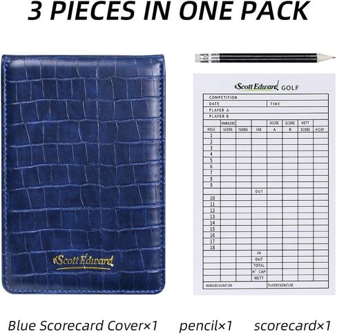 Scott Edward Golf Scorecard Cover Leather Scorecard Holder Statistic and Score Tracking Waterproof Soft Thick Umpire Lineup Card Holder in Saudi Arabia