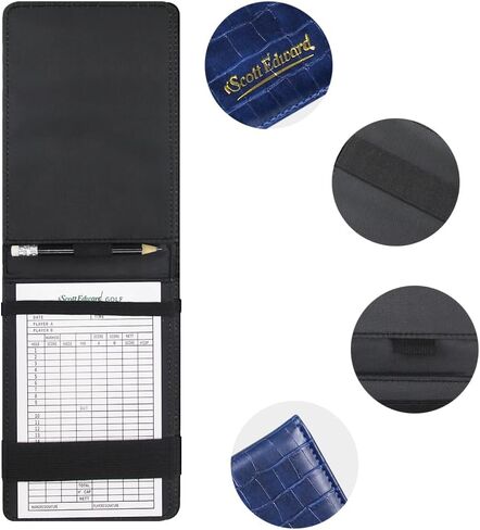 Scott Edward Golf Scorecard Cover Leather Scorecard Holder Statistic and Score Tracking Waterproof Soft Thick Umpire Lineup Card Holder in Saudi Arabia