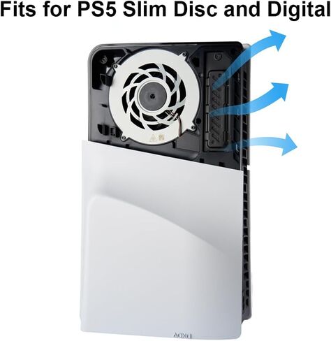 PS5 Slim SSD Heatsink Cover, Heat Dissipation Solution of PS5 Slim M.2 SSD Expansion Slot, Fit for PS5 Slim SSD Heatsink, New Breathable Hole, Cooling and Dust Proof, Aluminum, Black in Saudi Arabia