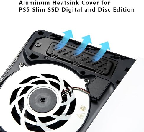 PS5 Slim SSD Heatsink Cover, Heat Dissipation Solution of PS5 Slim M.2 SSD Expansion Slot, Fit for PS5 Slim SSD Heatsink, New Breathable Hole, Cooling and Dust Proof, Aluminum, Black in Saudi Arabia
