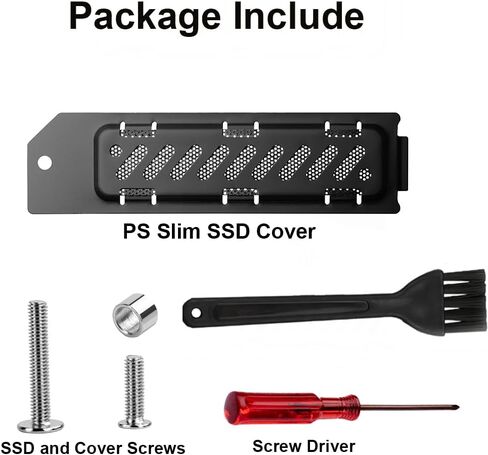 PS5 Slim SSD Heatsink Cover, Heat Dissipation Solution of PS5 Slim M.2 SSD Expansion Slot, Fit for PS5 Slim SSD Heatsink, New Breathable Hole, Cooling and Dust Proof, Aluminum, Black in Saudi Arabia