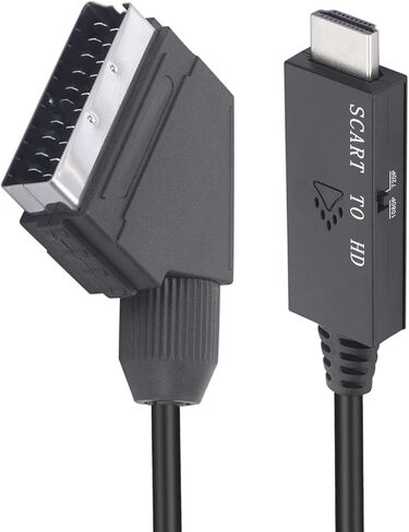 كابل SCART إلى HD، محول SCART إلى HDMI، محول فيديو عالي الدقة 1080P 60 هرتز 720P 60 هرتز SCART إلى محول الوسائط المتعددة عالي الدقة، كابل اتصال فيديو محول SCART DC 5V in Kuwait