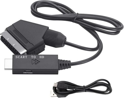 كابل SCART إلى HD، محول SCART إلى HDMI، محول فيديو عالي الدقة 1080P 60 هرتز 720P 60 هرتز SCART إلى محول الوسائط المتعددة عالي الدقة، كابل اتصال فيديو محول SCART DC 5V in Kuwait