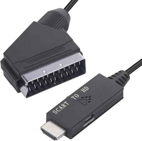 كابل SCART إلى HD، محول SCART إلى HDMI، محول فيديو عالي الدقة 1080P 60 هرتز 720P 60 هرتز SCART إلى محول الوسائط المتعددة عالي الدقة، كابل اتصال فيديو محول SCART DC 5V in Kuwait