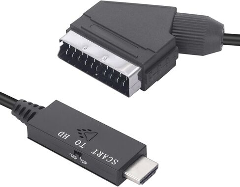 كابل SCART إلى HD، محول SCART إلى HDMI، محول فيديو عالي الدقة 1080P 60 هرتز 720P 60 هرتز SCART إلى محول الوسائط المتعددة عالي الدقة، كابل اتصال فيديو محول SCART DC 5V in Kuwait