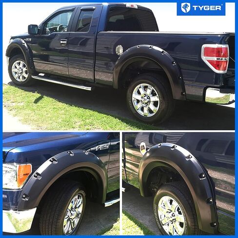 Tyger Auto Fender Flares Compatible with 2009-2014 Ford F-150 (Exclude Raptor) Fleetside, Smooth Textured Paintable Bolt-Riveted Style 4pc | TG-FF8F4028 in Saudi Arabia