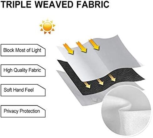 DWCN Total Privacy Room Divider Blackout Curtain - Thermal Curtains for Patio Door, Living Room, Bedroom Partition and Shared Office Space, 1 Grommet Curtain Panel, 4.3ft Wide x 7ft Tall, Black in Kuwait