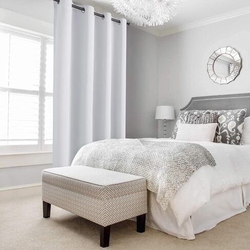 DWCN Total Privacy Room Divider Blackout Curtain - Thermal Curtains for Patio Door, Living Room, Bedroom Partition and Shared Office Space, 1 Grommet Curtain Panel, 4.3ft Wide x 7ft Tall, Black in Kuwait