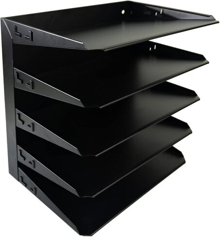 Desk File Organizer Shelf Rack, Metal, black(4 Tier) in Saudi Arabia
