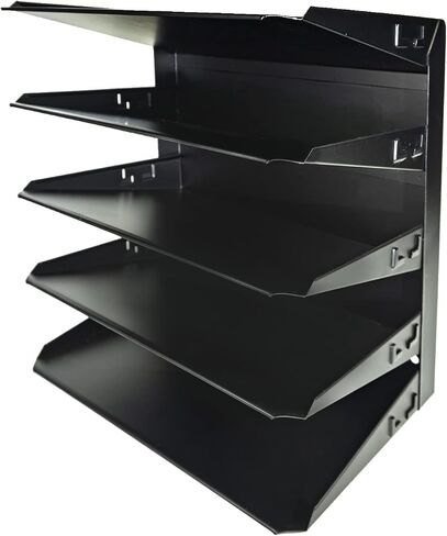 Desk File Organizer Shelf Rack, Metal, black(4 Tier) in Saudi Arabia