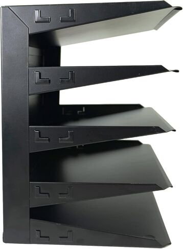 Desk File Organizer Shelf Rack, Metal, black(4 Tier) in Saudi Arabia