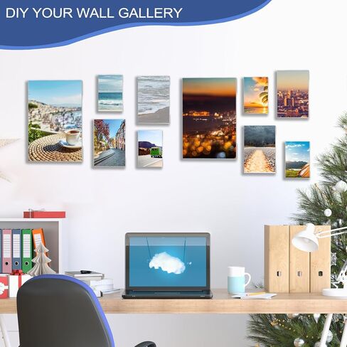 إطار صور أكريليك - 10 إطارات صور مجمعة شفافة مع اثنين مقاس 8 × 10 - أربعة مقاس 5 × 7 - أربعة مقاس 4 × 6 - مجموعة إطار صور أكريليك لديكور معرض الحائط - شاشة معلقة أو سطح الطاولة - واجهة زجاجية شفافة in Kuwait