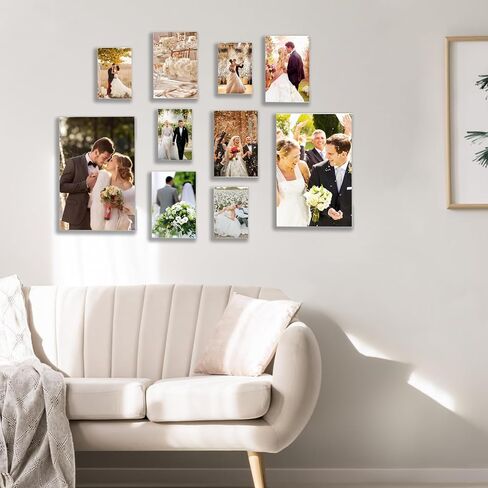 إطار صور أكريليك - 10 إطارات صور مجمعة شفافة مع اثنين مقاس 8 × 10 - أربعة مقاس 5 × 7 - أربعة مقاس 4 × 6 - مجموعة إطار صور أكريليك لديكور معرض الحائط - شاشة معلقة أو سطح الطاولة - واجهة زجاجية شفافة in Kuwait