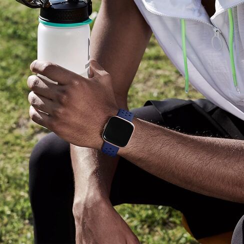 Witzon 4 عبوات متوافقة مع Fitbit Versa/Versa Lite/Versa 2 Band، أساور معصم بديلة قابلة للتنفس، أساور رياضية من السيليكون الناعم لساعة Versa 2 الذكية للنساء والرجال، صغيرة، أسود/أبيض/رمادي/وردي in Kuwait