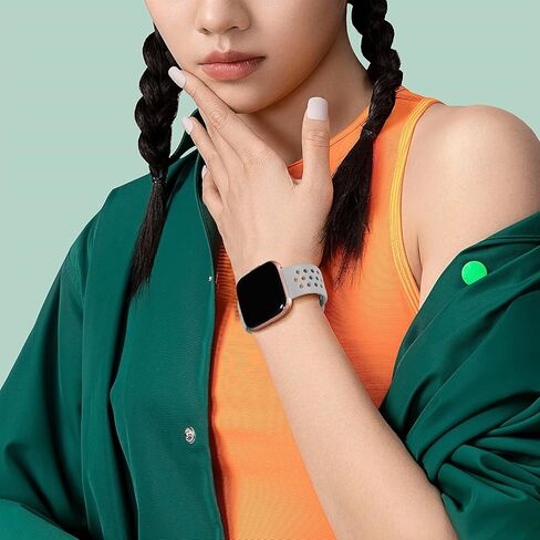 Witzon 4 عبوات متوافقة مع Fitbit Versa/Versa Lite/Versa 2 Band، أساور معصم بديلة قابلة للتنفس، أساور رياضية من السيليكون الناعم لساعة Versa 2 الذكية للنساء والرجال، صغيرة، أسود/أبيض/رمادي/وردي in Kuwait