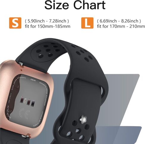 Witzon 4 عبوات متوافقة مع Fitbit Versa/Versa Lite/Versa 2 Band، أساور معصم بديلة قابلة للتنفس، أساور رياضية من السيليكون الناعم لساعة Versa 2 الذكية للنساء والرجال، صغيرة، أسود/أبيض/رمادي/وردي in Kuwait