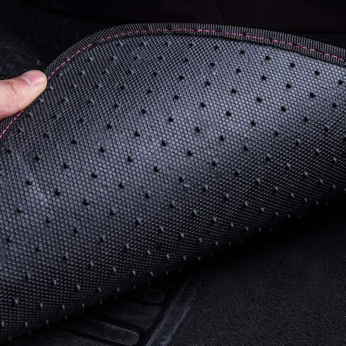 CAR PASS Embroidery Butterfly Leather Car Floor Mats, Purple Carpet Floor Mats with Heel Pad for Cute Women Girl, Universal Fit for Suvs,Sedans,Trucks,Cars, Set of 4 ((Black and Purple) in Kuwait