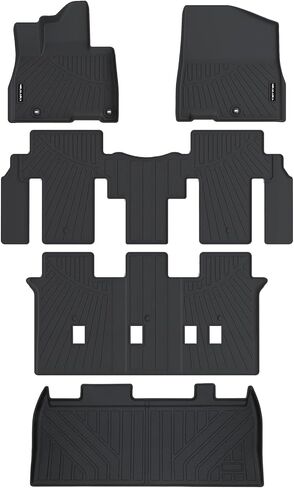 Floor Mats & Cargo Liner for 2022 2023 2024 Kia Carnival MPV 8 Seats (Fits LX w/seat Package, EX and SX, NOT fit Prestige Models) All Weather Protection TPE Rubber Full Set Mat Accessories in Saudi Arabia