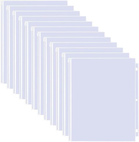 12 عبوة من جيوب الموثق، مقاس الحروف 3 فتحات 11.4 بوصة × 9.4 بوصة مقاومة للماء من البولي فينيل كلوريد، أكياس تخزين مستندات فضفاضة بأوراق شجر، أكياس شفافة بسحاب، جيب للموثق ذو 3 حلقات in Kuwait