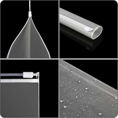 12 عبوة من جيوب الموثق، مقاس الحروف 3 فتحات 11.4 بوصة × 9.4 بوصة مقاومة للماء من البولي فينيل كلوريد، أكياس تخزين مستندات فضفاضة بأوراق شجر، أكياس شفافة بسحاب، جيب للموثق ذو 3 حلقات in Kuwait