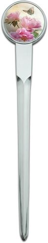 Pink Roses and Butterly Classic Chrome Plated Metal Envelope Letter Opener Slitter in Saudi Arabia
