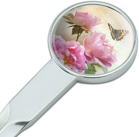 Pink Roses and Butterly Classic Chrome Plated Metal Envelope Letter Opener Slitter in Saudi Arabia