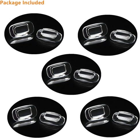 وسادات أنف للنظارات الشمسية، 5 أزواج من نظارات الأنف من BEHLINE، قطعة أنف مستطيلة من السيليكون الناعم، مجموعات إصلاح أجزاء الأنف لمعظم إطارات النظارات (11 مم، شفاف) in Kuwait