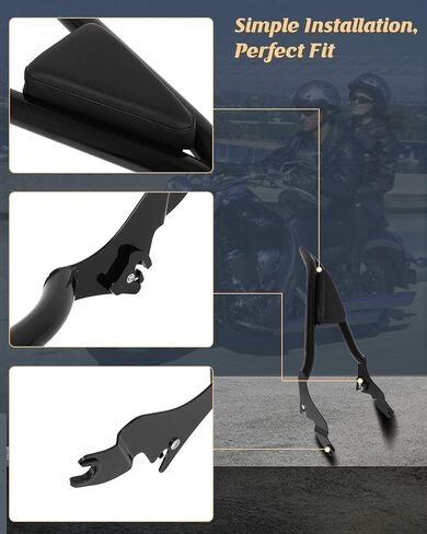 وسادة مسند الظهر الخلفية للركاب قابلة للفصل تناسب 2009-2022 لـ Harley Davidson CVO Road Glide/Touring Road King/Road Glide/Street Glide FLHR FLHX FLHT FLTR in Kuwait