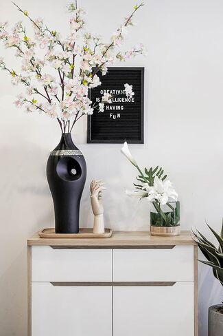 4 قطع زهور زهر الكرز الاصطناعية بطول 43 بوصة زهر الكرز ديكور زهور وهمية لتزيين المنزل والزفاف في الهواء الطلق (أبيض) in Kuwait