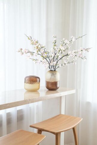 4 قطع زهور زهر الكرز الاصطناعية بطول 43 بوصة زهر الكرز ديكور زهور وهمية لتزيين المنزل والزفاف في الهواء الطلق (أبيض) in Kuwait