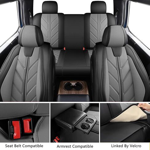أغطية مقاعد بيك اب متوافقة مع تشيفي سيلفرادو 1500 جي إم سي سييرا 2007-2023 مخصصة متوافقة مع أغطية مقاعد شيفروليه سيلفرادو 1500 المصنوعة من الجلد الصناعي in Kuwait