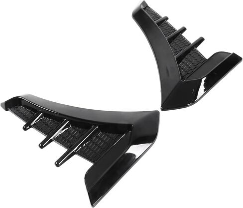 غطاء فتحة تهوية جانبية من Keenso، زوج واحد من غطاء فتحة التهوية الجانبي للسيارة من المطاط الأسود اللامع، ملصق تزيين عالمي لمعظم حواجز السيارات/شرائط الحماية/شرائط الاحتكاك in Kuwait