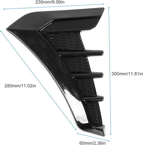 غطاء فتحة تهوية جانبية من Keenso، زوج واحد من غطاء فتحة التهوية الجانبي للسيارة من المطاط الأسود اللامع، ملصق تزيين عالمي لمعظم حواجز السيارات/شرائط الحماية/شرائط الاحتكاك in Kuwait