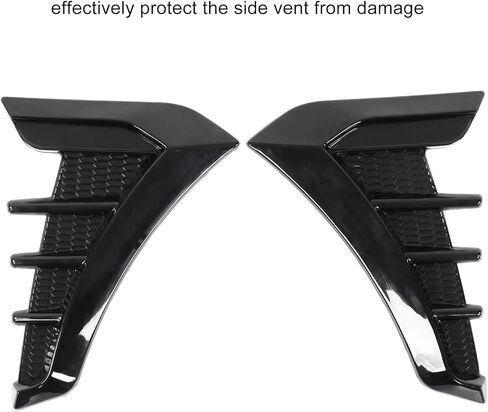غطاء فتحة تهوية جانبية من Keenso، زوج واحد من غطاء فتحة التهوية الجانبي للسيارة من المطاط الأسود اللامع، ملصق تزيين عالمي لمعظم حواجز السيارات/شرائط الحماية/شرائط الاحتكاك in Kuwait
