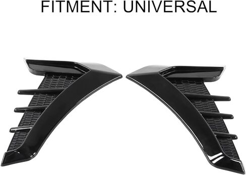 غطاء فتحة تهوية جانبية من Keenso، زوج واحد من غطاء فتحة التهوية الجانبي للسيارة من المطاط الأسود اللامع، ملصق تزيين عالمي لمعظم حواجز السيارات/شرائط الحماية/شرائط الاحتكاك in Kuwait