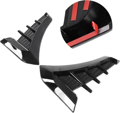 غطاء فتحة تهوية جانبية من Keenso، زوج واحد من غطاء فتحة التهوية الجانبي للسيارة من المطاط الأسود اللامع، ملصق تزيين عالمي لمعظم حواجز السيارات/شرائط الحماية/شرائط الاحتكاك in Kuwait