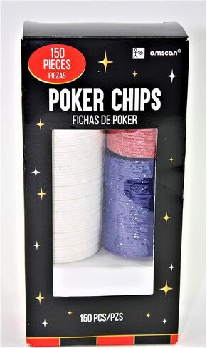 Sleek Poker Chip Set - 6.5" x 3.12" (Pack of 150) - Vibrant Colors & Durable Design - Perfect for Home Games & Parties in Saudi Arabia