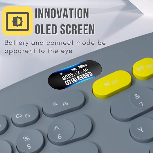 لوحة مفاتيح كمبيوتر لاسلكية مريحة بتقنية البلوتوث 2.4G مع مسند معصم مبطن، لوحة مفاتيح منفصلة مريحة للآلة الكاتبة، 104 مفاتيح مدمجة ولوحة مفاتيح مستديرة لطيفة لأنظمة Mac/Windows in Kuwait