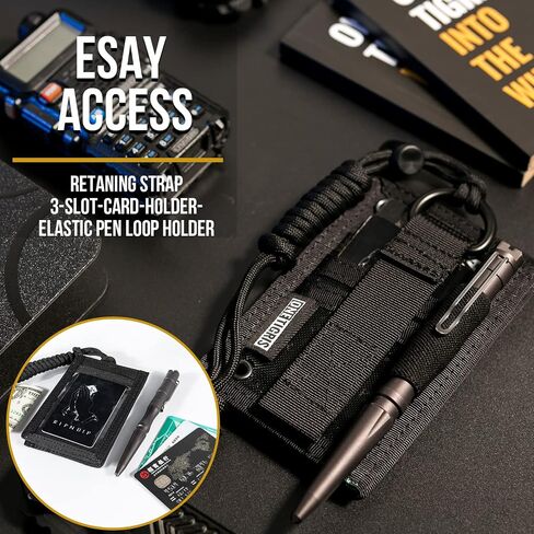 OneTigris Tactical ID Card Holder Hook & Loop Patch Badge Holder Neck Lanyard Key Ring and Credit Card Organizer in Saudi Arabia