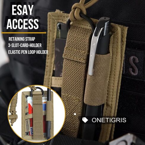 OneTigris Tactical ID Card Holder Hook & Loop Patch Badge Holder Neck Lanyard Key Ring and Credit Card Organizer in Saudi Arabia