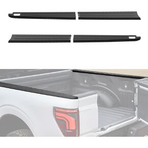 تغطية غطاء سكة حديد سرير 5.5 قدم ل F150 2015-2020 ، تغطي سرير السرير السوداء السوداء مع طقم قبعة الثقوب الحصرية لعام 2015-2020 F-ORD F150 مع إكسسوارات سرير 5.5 '