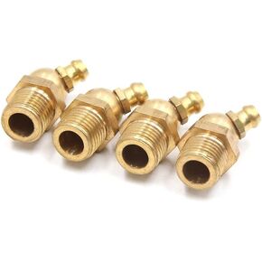 uxcell 4Pcs M12 x 1.25 Thread 45 Degree Angle Brass Grease Zerk Nipple Fitting for Car