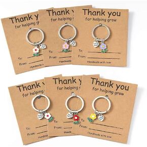 Teacher Appreciation Keychains Gifts in Bulk - Thank You for Helping Me Grow Keychains Teacher Day Christmas Gift